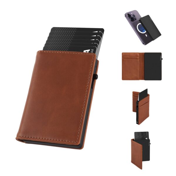 TOYFID Aluminum Alloy Wallet With Genuine Leather Cover Men's Billfolds - 图片 7
