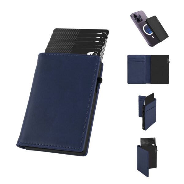 TOYFID Aluminum Alloy Wallet With Genuine Leather Cover Men's Billfolds - 图片 8