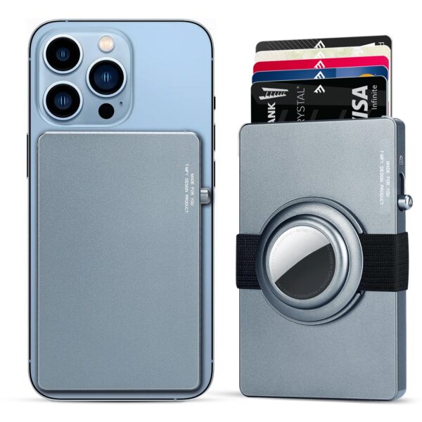 TOYFID All-Aluminum Pop Up Slide Rfid Slim Card Holder Wallet With Airtag Holder - 图片 8