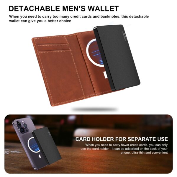 TOYFID Aluminum Alloy Wallet With Genuine Leather Cover Men's Billfolds - 图片 3