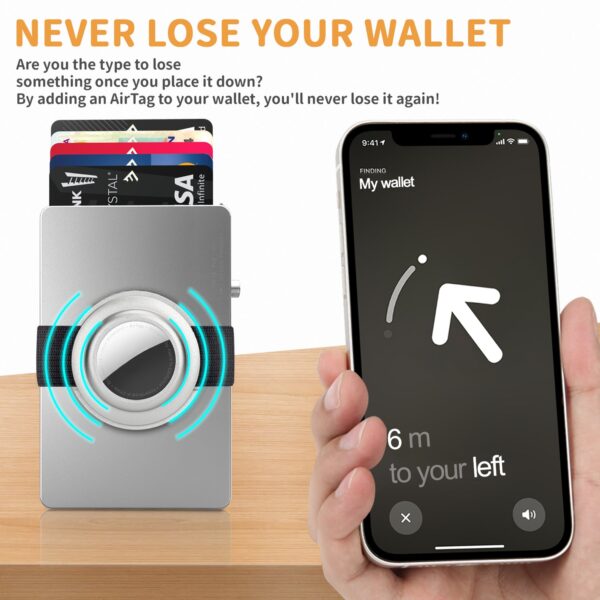 TOYFID All-Aluminum Pop Up Slide Rfid Slim Card Holder Wallet With Airtag Holder - 图片 10