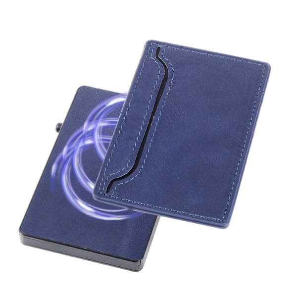 TOYFID Wallet With PU Leather Cover,Aluminum Alloy Pop Up Wallet Holder Card - 图片 5