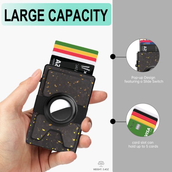 TOYFID Best Pop Up RFID Mens Wallet forged Carbon Fiber Minimalist Amazon to Protect Credit Cards - 图片 2