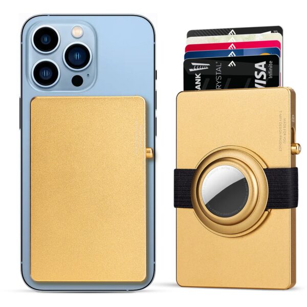 TOYFID All-Aluminum Pop Up Slide Rfid Slim Card Holder Wallet With Airtag Holder - 图片 9