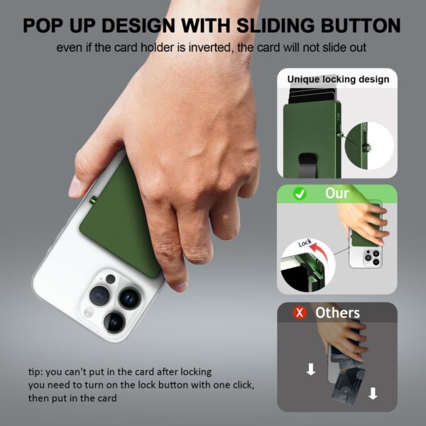 Minimalist Pop up Wallet with Money Clip, All Aluminum Slide Rfid Slim Card Holder - 图片 4